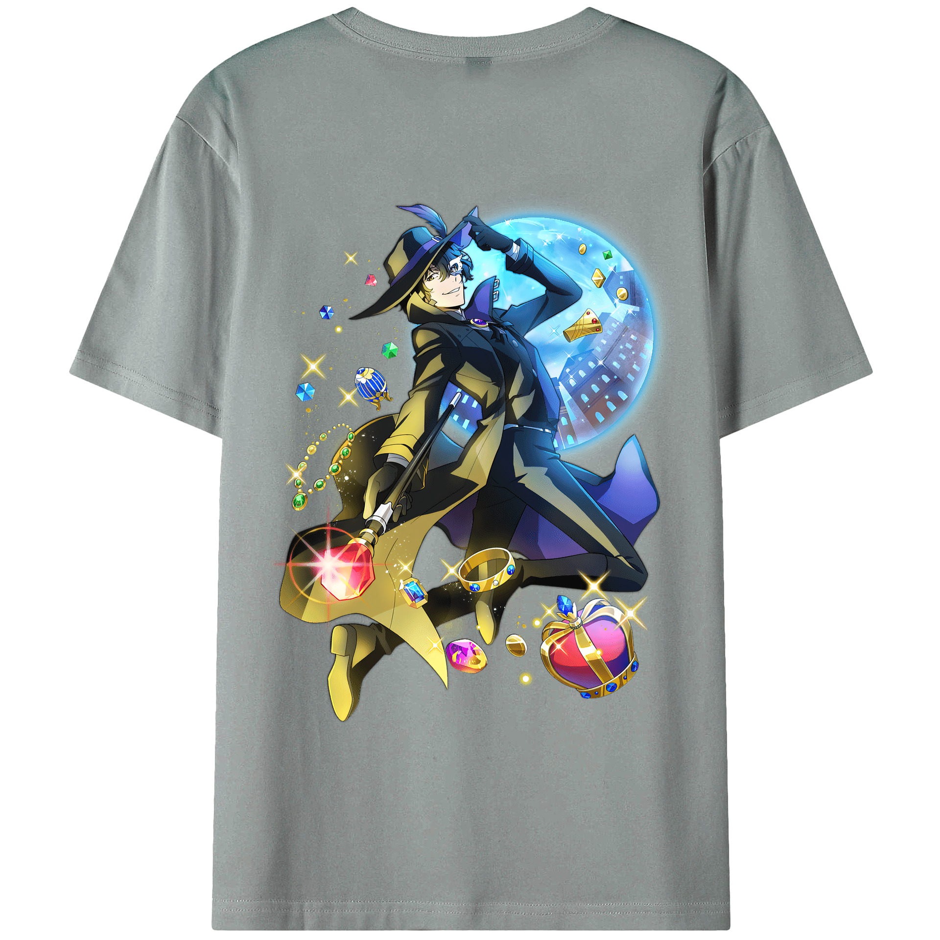 （画像用） 文豪ストレイドッグス Bungo Stray Dogs 綿100％ メンズ半袖Tシャツ（バックプリント） 通気性